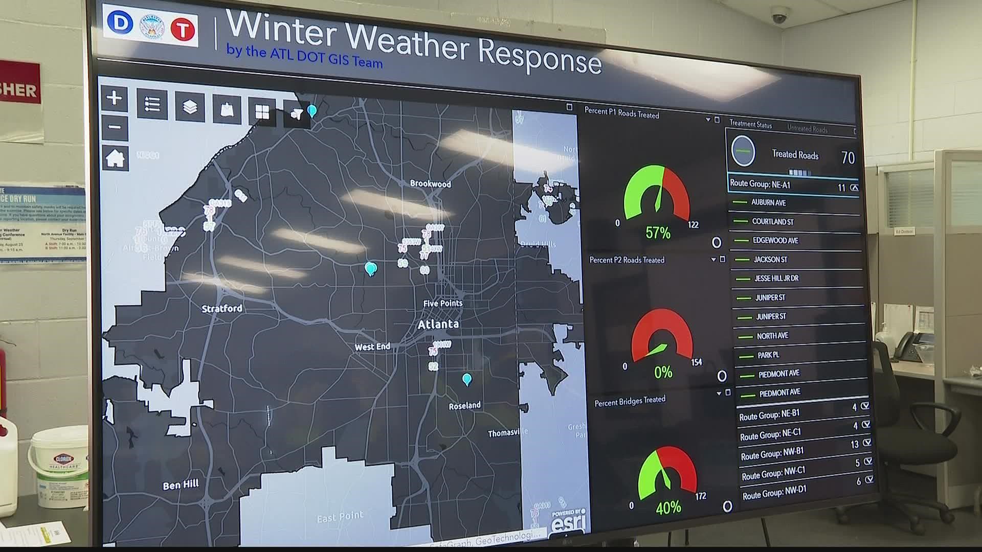 Atlanta Mayor Andre Dickens checked out Atlanta DOT's snow and ice dry run.