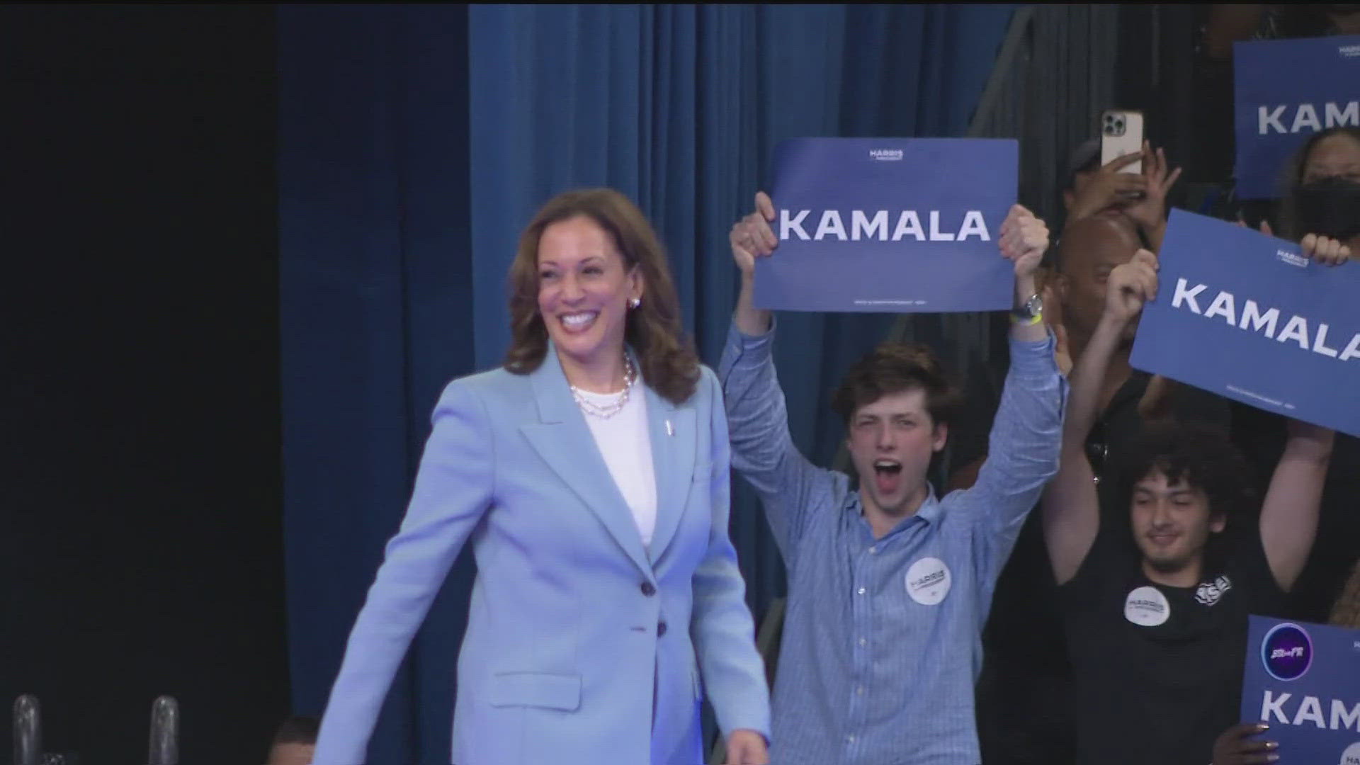 VP Kamala Harris visited Georgia for the first time since beginning her presidential campaign. She held a rally in Atlanta, featuring several supporters and guests.