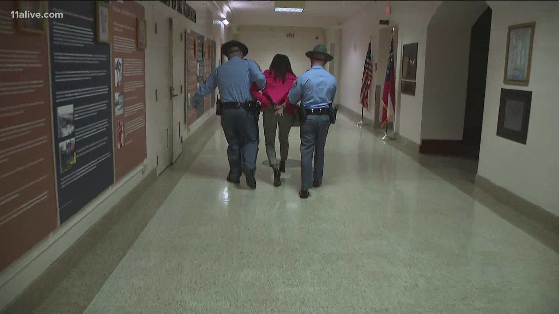 Cannon was taken to the Union City Jail, where supporters gathered outside chanting for her to be released.