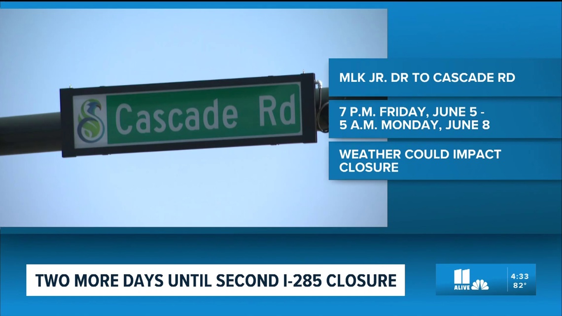GDOT will shut down part of I‑285 over weekend due to construction