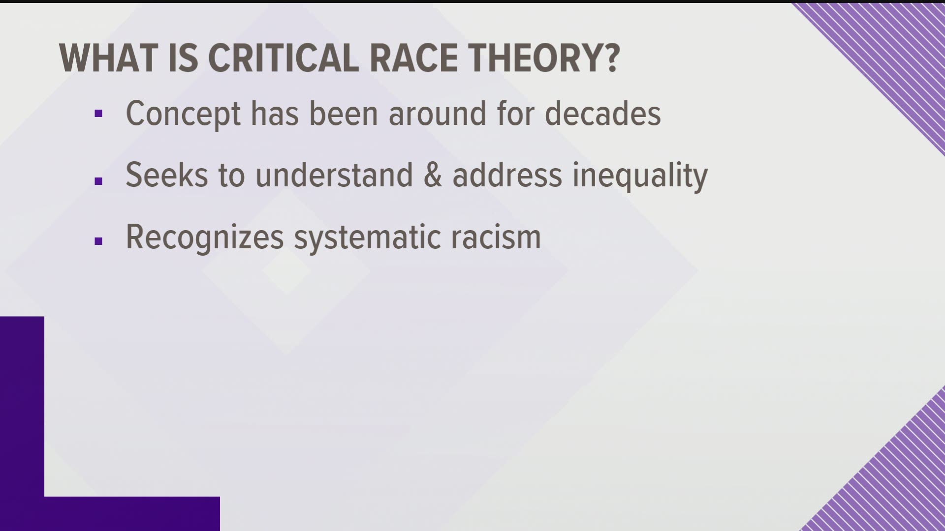 The concept recognizes systemic racism.