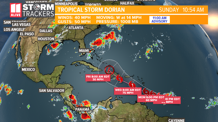 Tracking Tropical Storm Dorian | 11alive.com