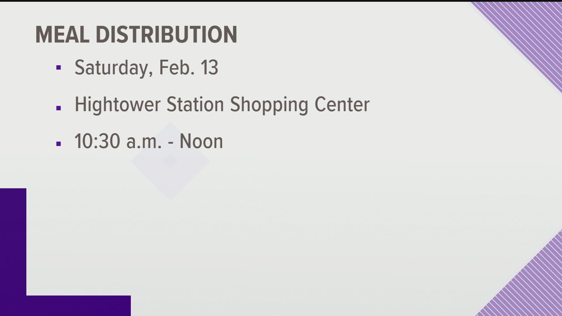 The school system is distributing seven-day meal kits Saturday from 10:30 a.m. to noon.