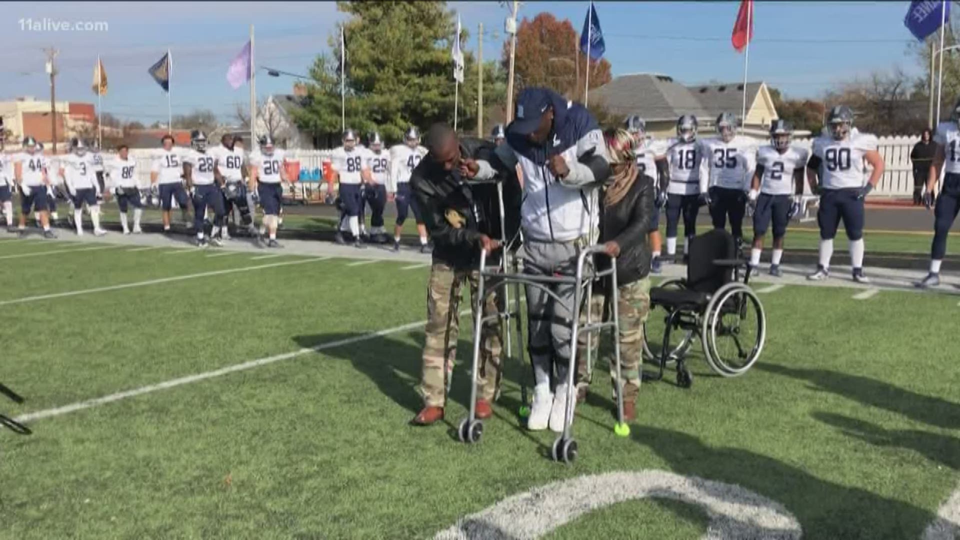 A Berry College player was told 14 months ago he would likely never be able to walk again. He's defying the odds.