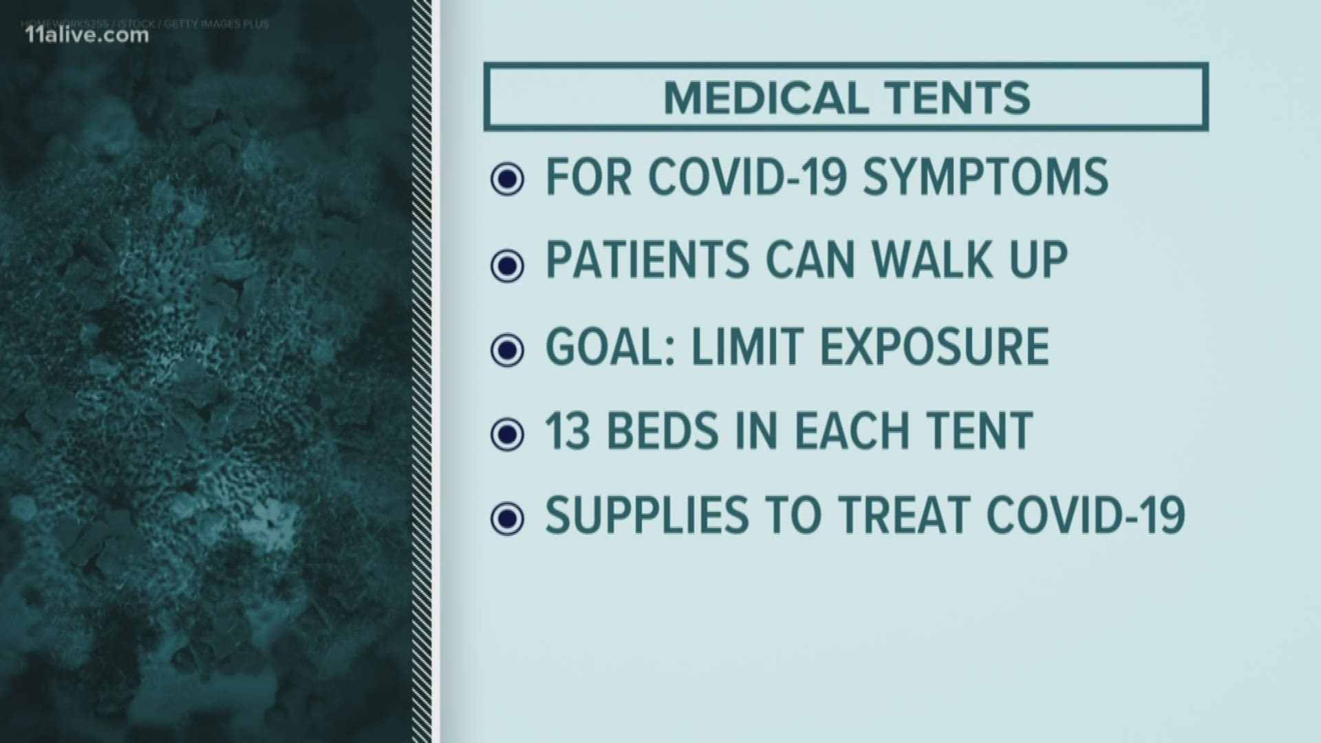The tents will be on the Gainesville and Braselton campuses for anyone with COVID-19 symptoms