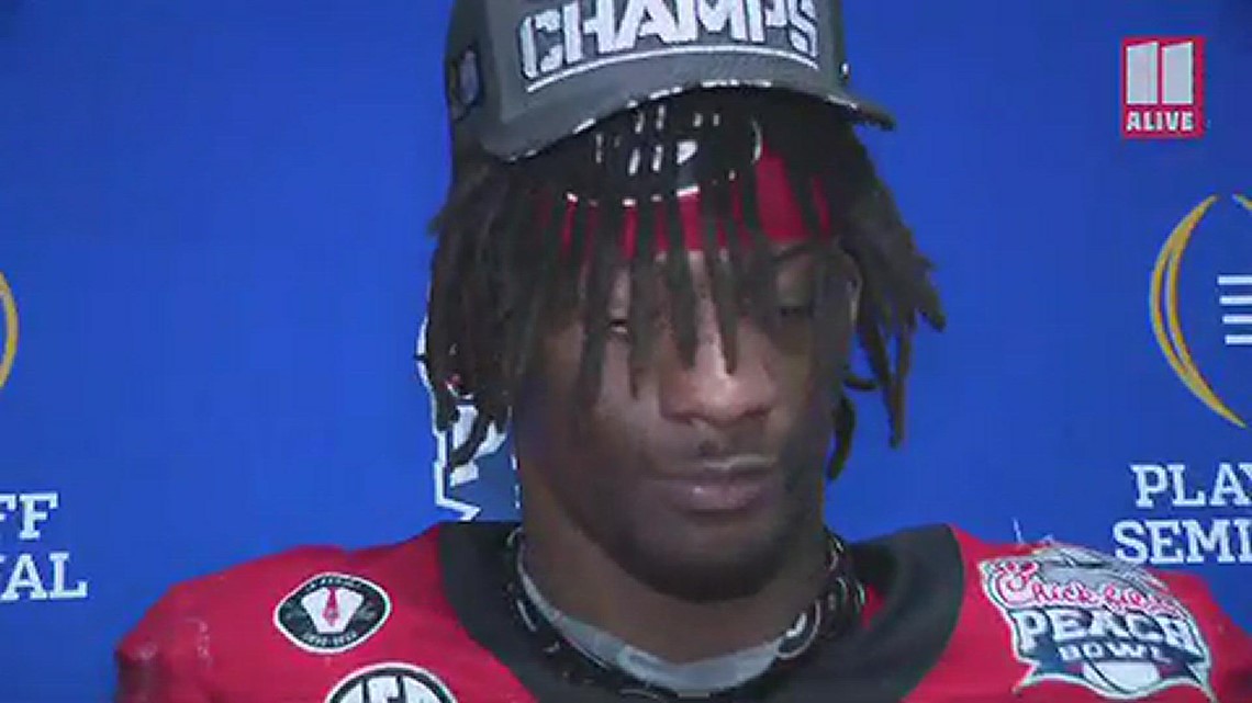 Smael Mondon speaks after Georgia wins Peach Bowl | 11alive.com