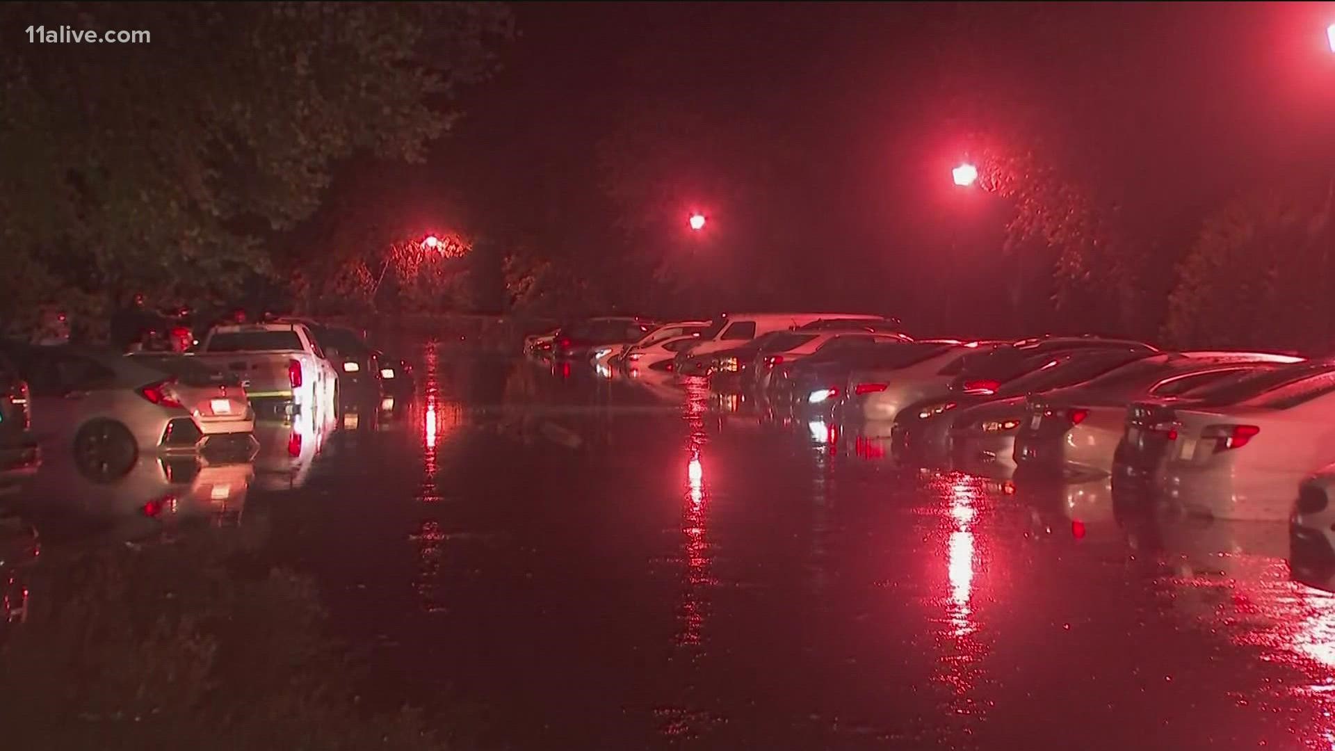 Several roads, cars and homes were flooded as storms moved through the area overnight.