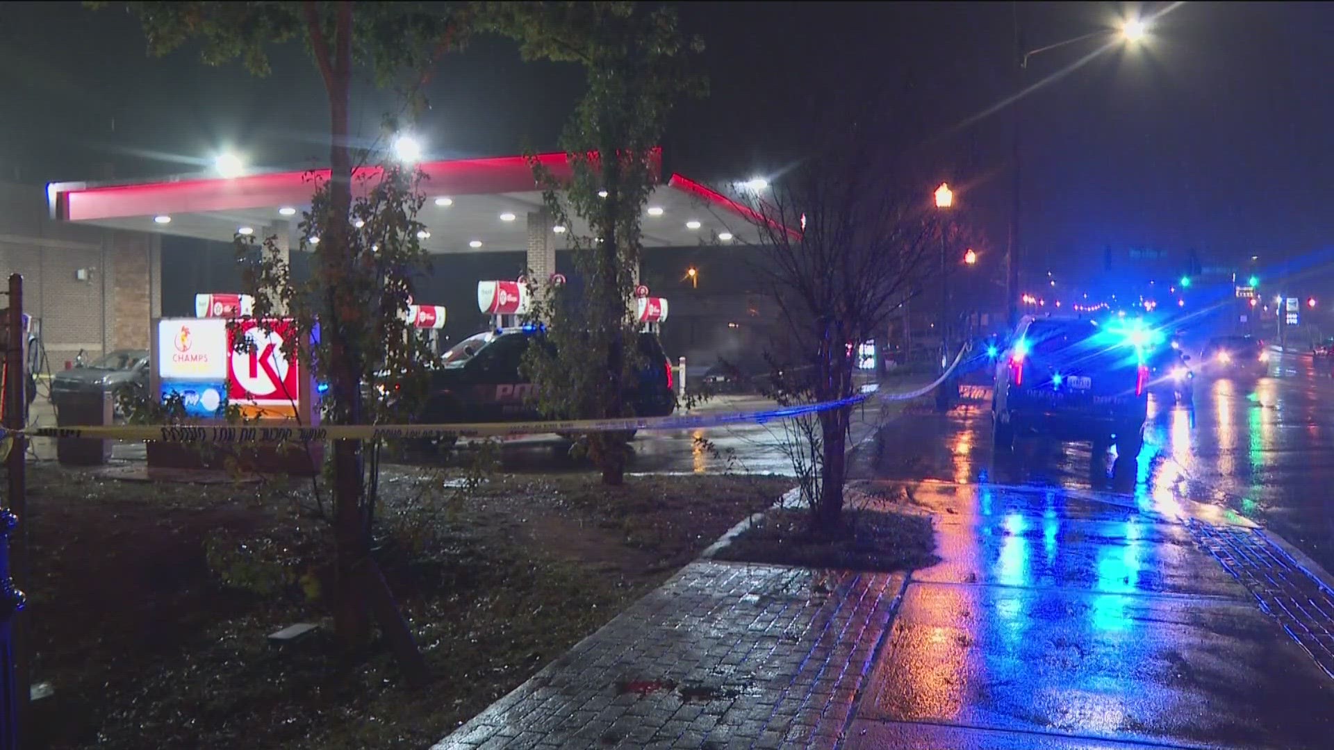 DeKalb County Police are investigating after one man was killed in a triple shooting at a gas station on Sunday afternoon.