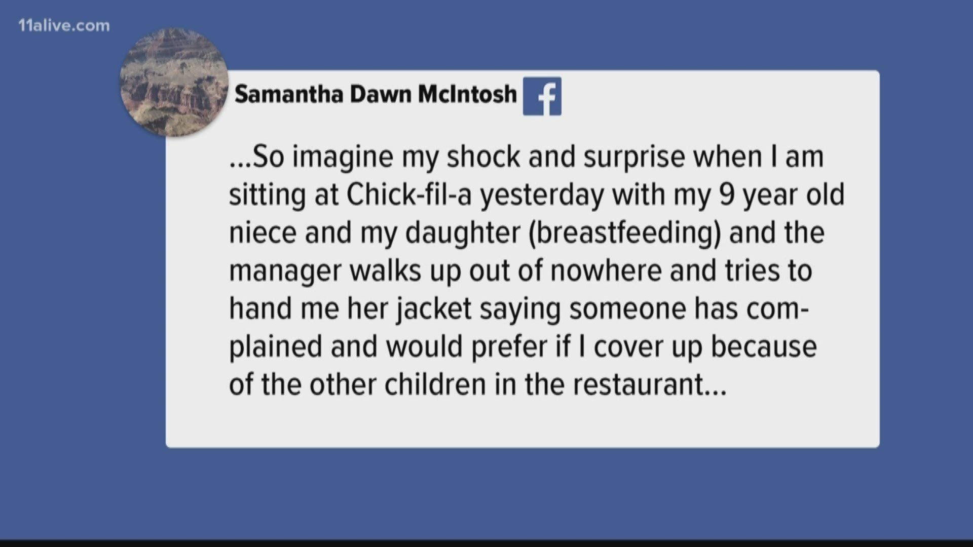 The manager handed her a jacket and asked her to "cover up" while breastfeeding
