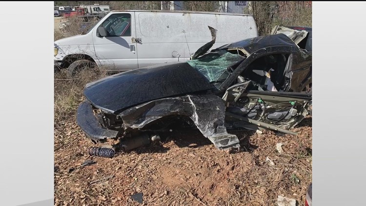 Metro Atlanta first responder intentionally crashes car after accelerator gets stuck, survives