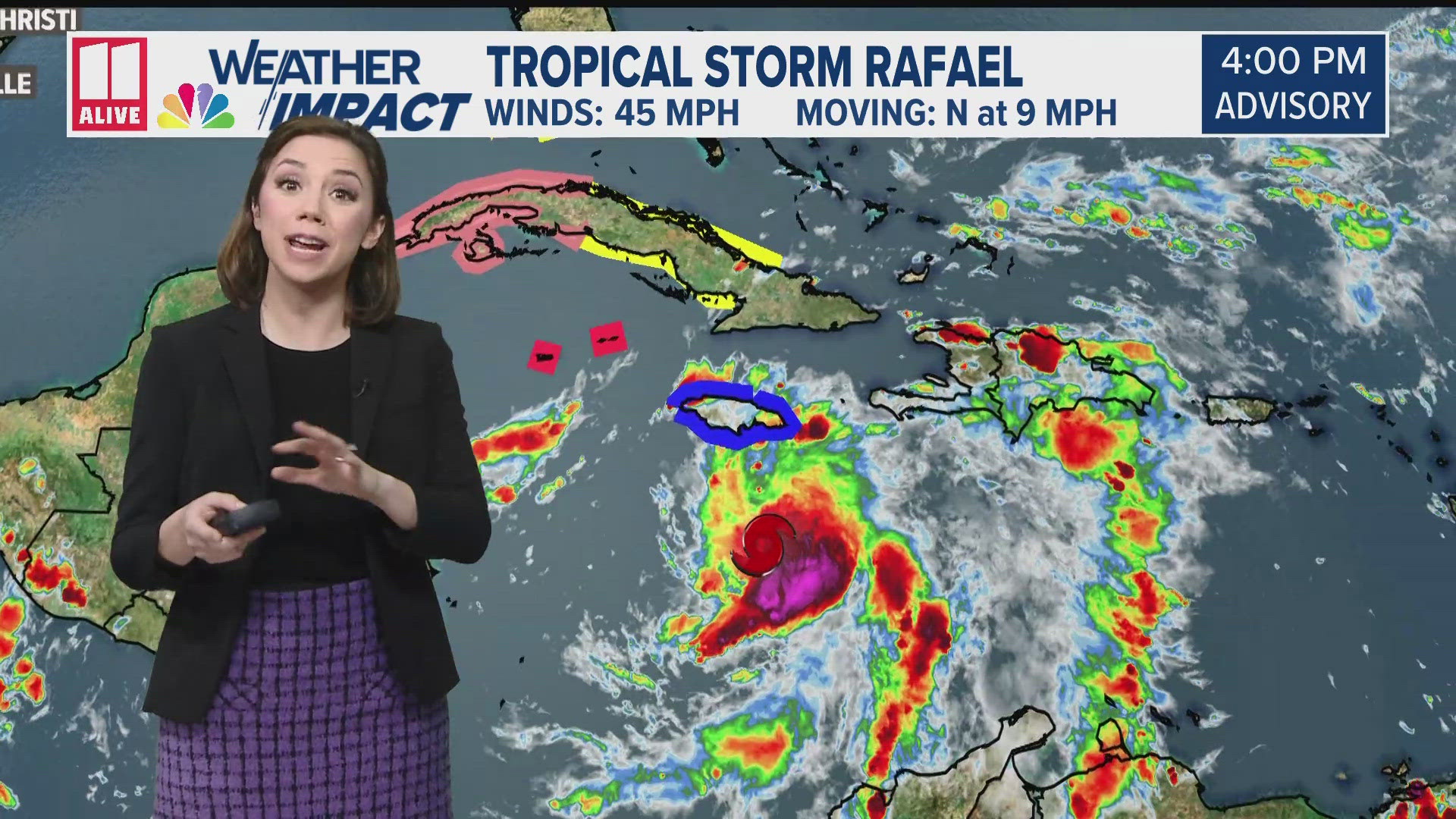 Tropical Storm Rafael is expected to become a hurricane