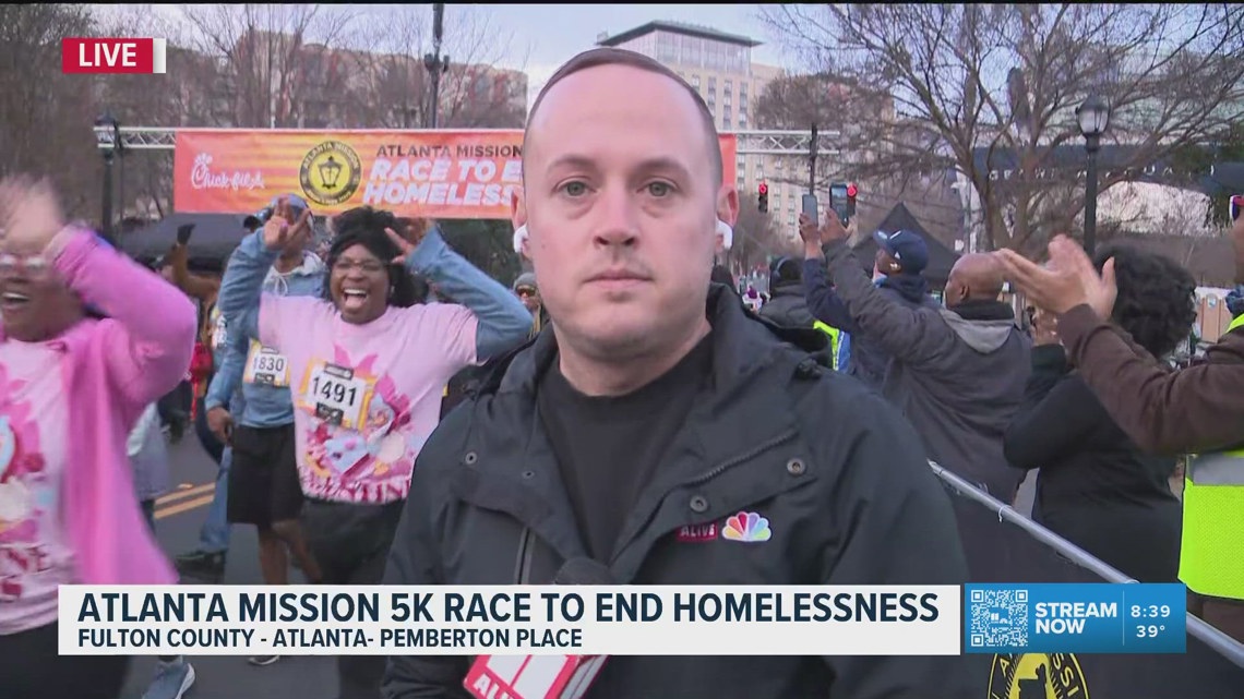 11Alive's Chase Houle live from the Atlanta Mission's 5K Race to End ...