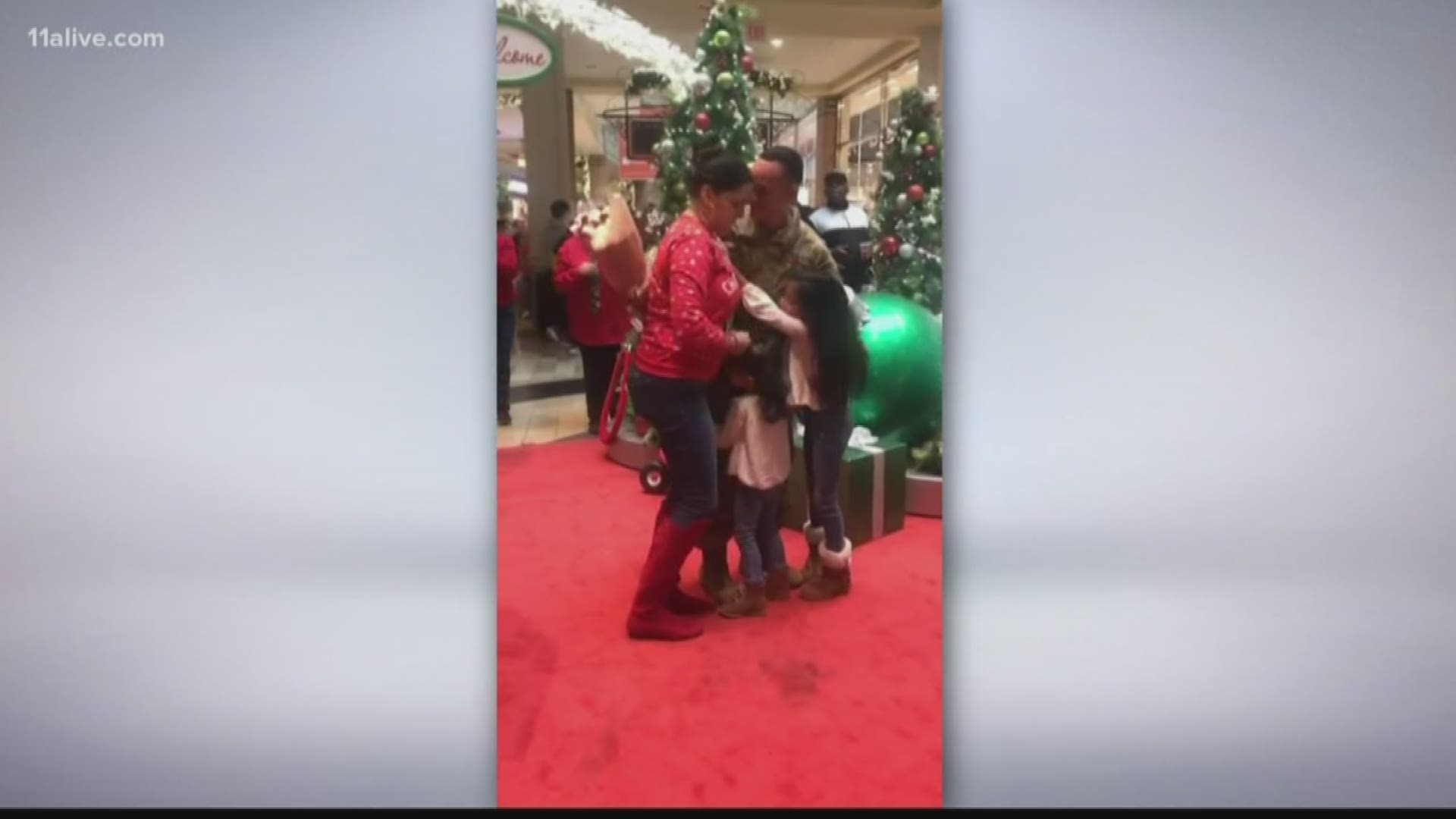 Sgt. Antonio Coriano was serving in Afghanistan on his third tour of duty. With Santa's help he surprised his family just in time for Christmas.