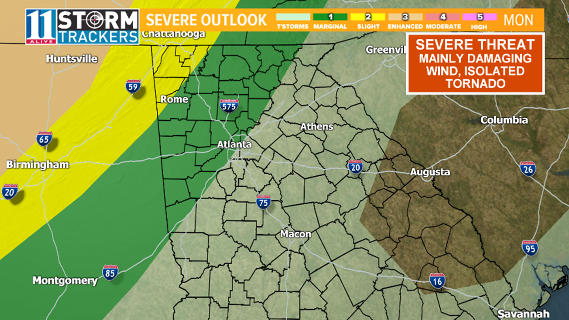 TIMELINE | When to look for severe weather in north Georgia early ...