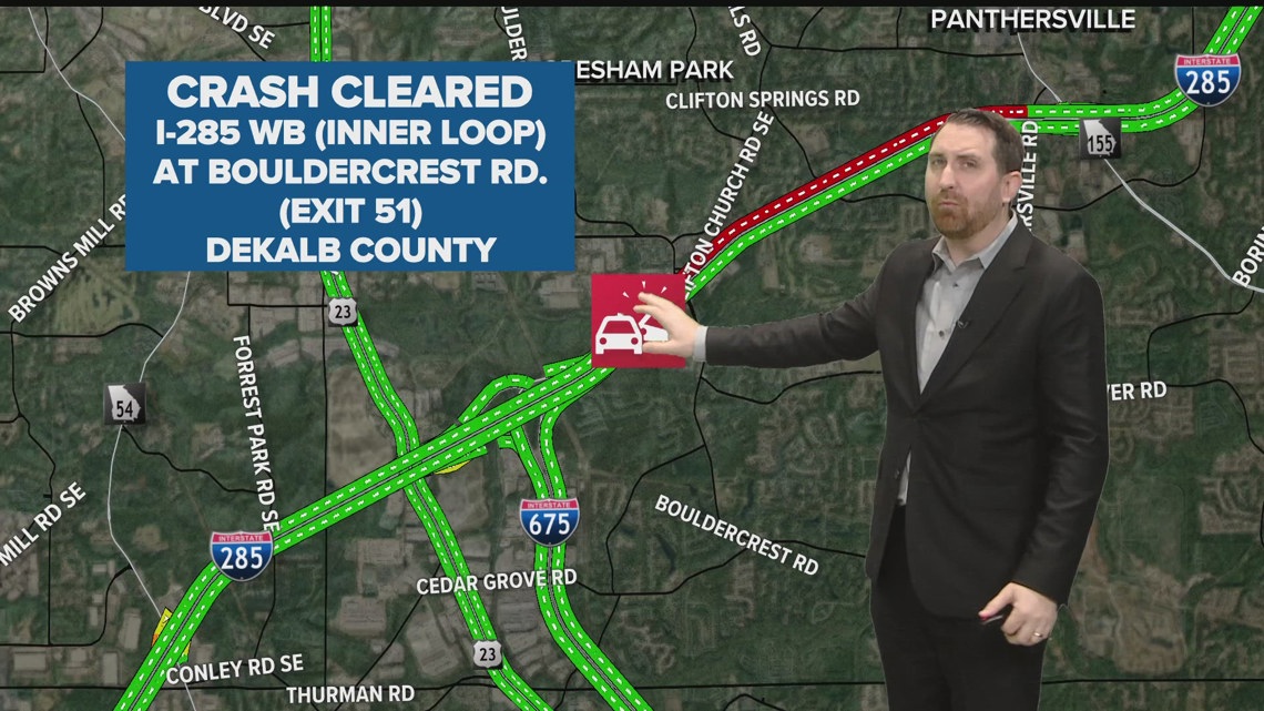 Traffic Alert: Lanes back open after crash on I-285 WB at
