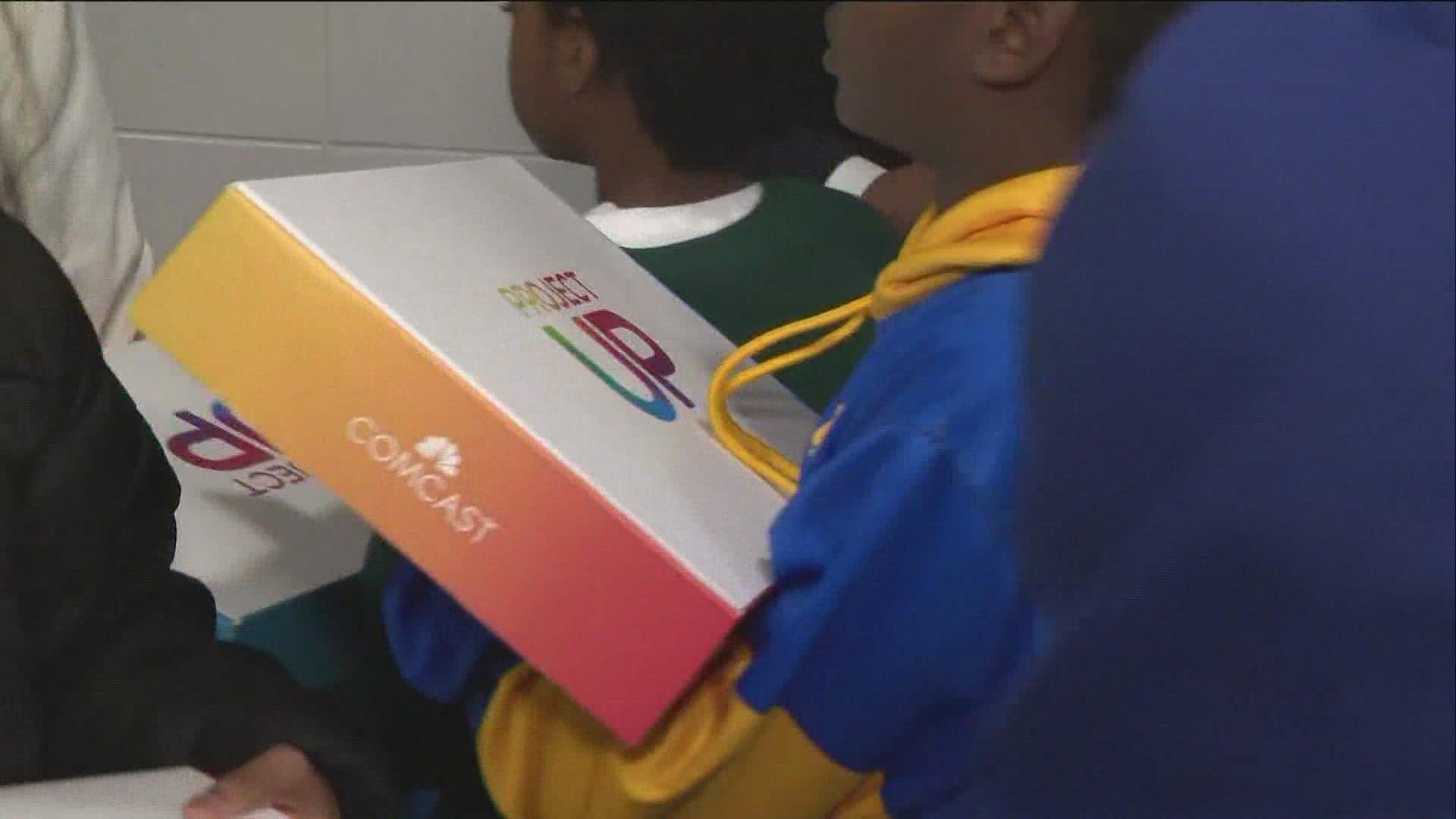 Comcast donated 500 laptops to the school