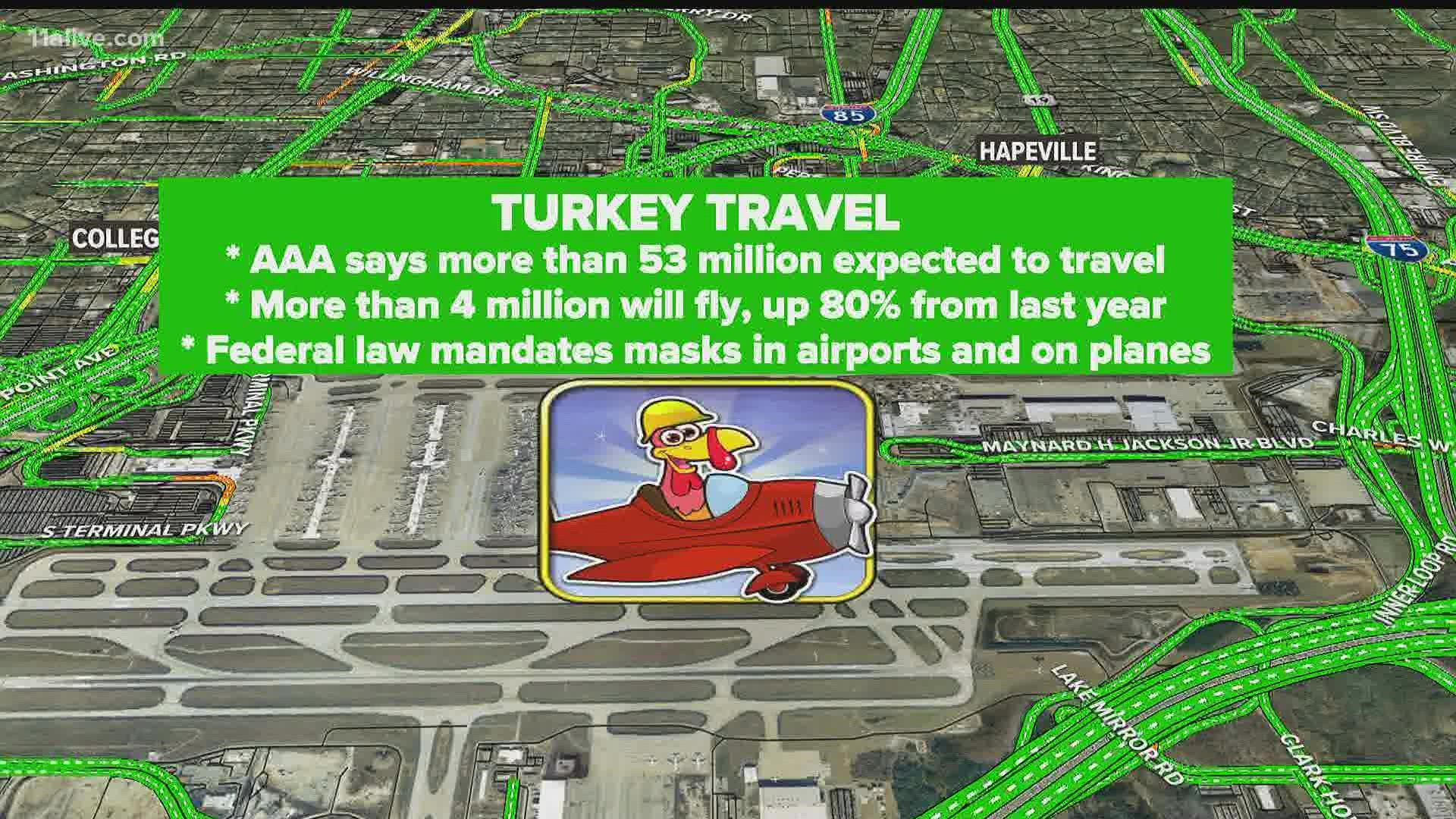 Georgia's Department of Transportation says to expect heavy congestion on the roads ahead of the typical Thanksgiving travel days.