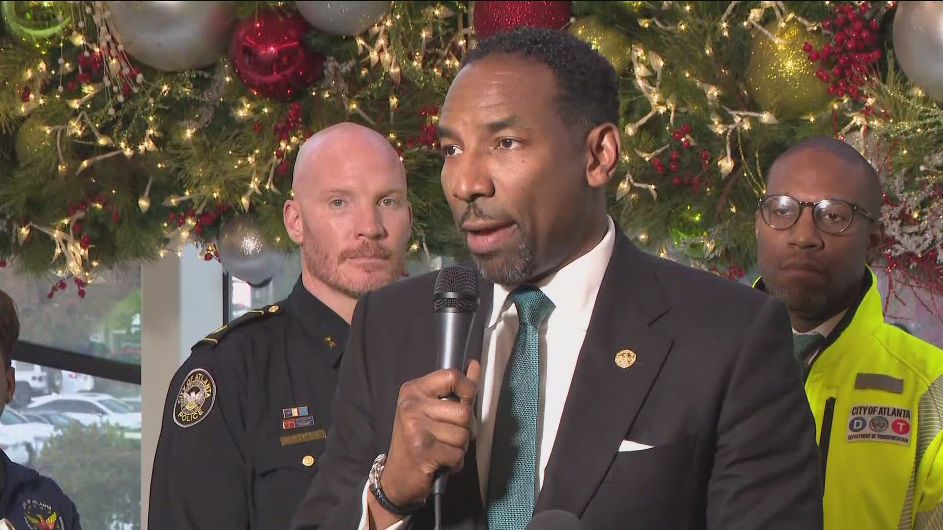 Mayor Andre Dickens and Atlanta Police Chief Darin Schierbaum held a news conference on Monday.