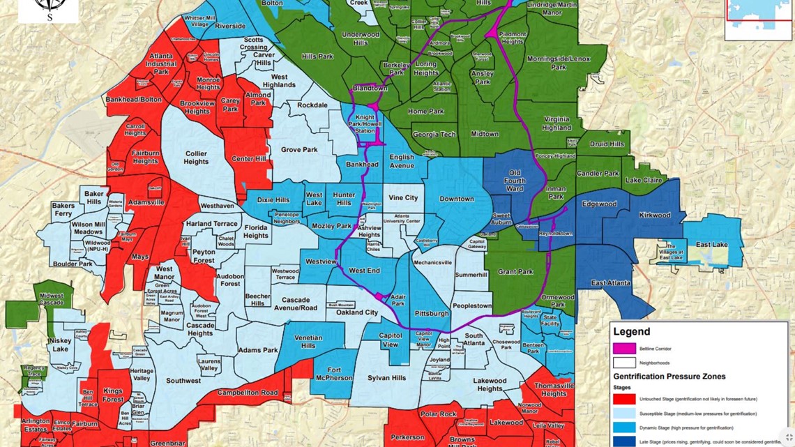 Map Of Neighborhoods In Atlanta Where is Atlanta gentrifying? | 11alive.com