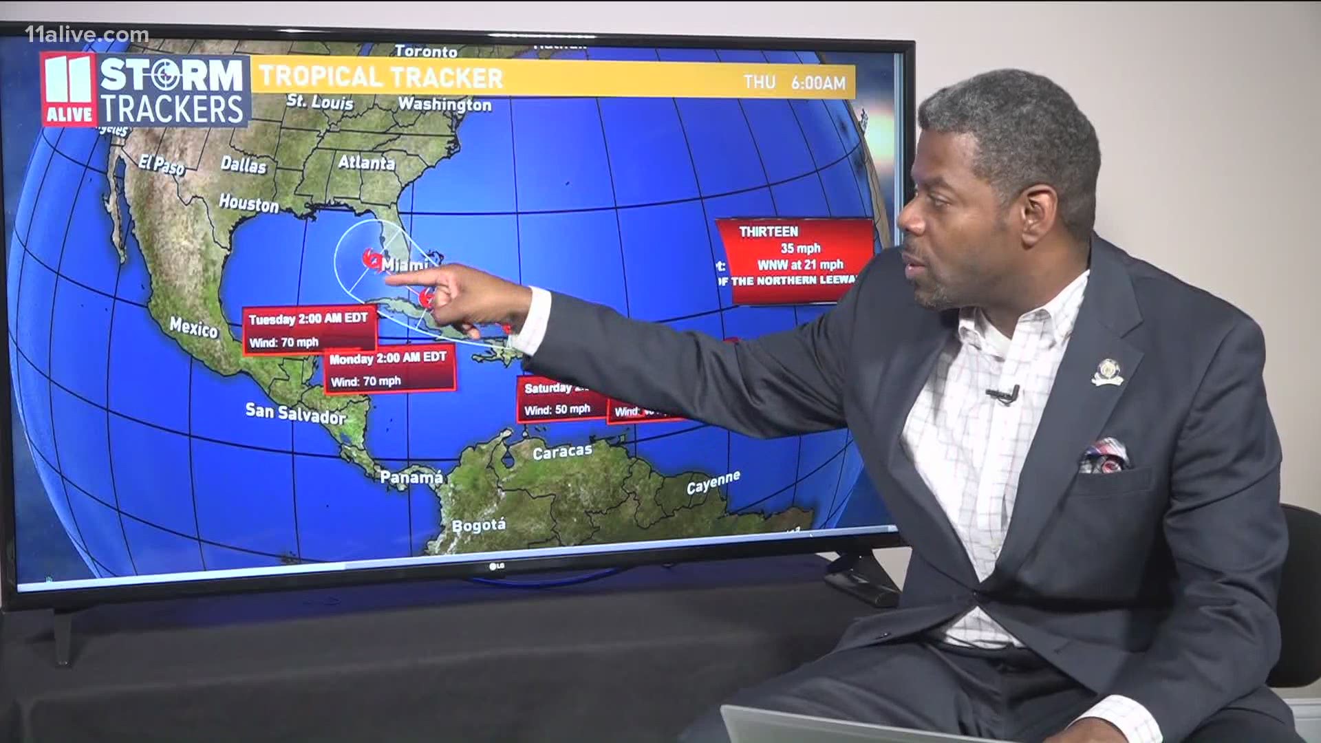 The tropical depression is expected to move towards the Bahama Islands