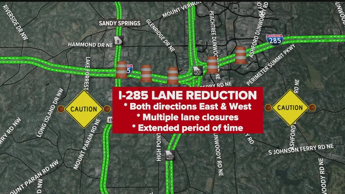 GDOT announcing major lane reduction Monday morning