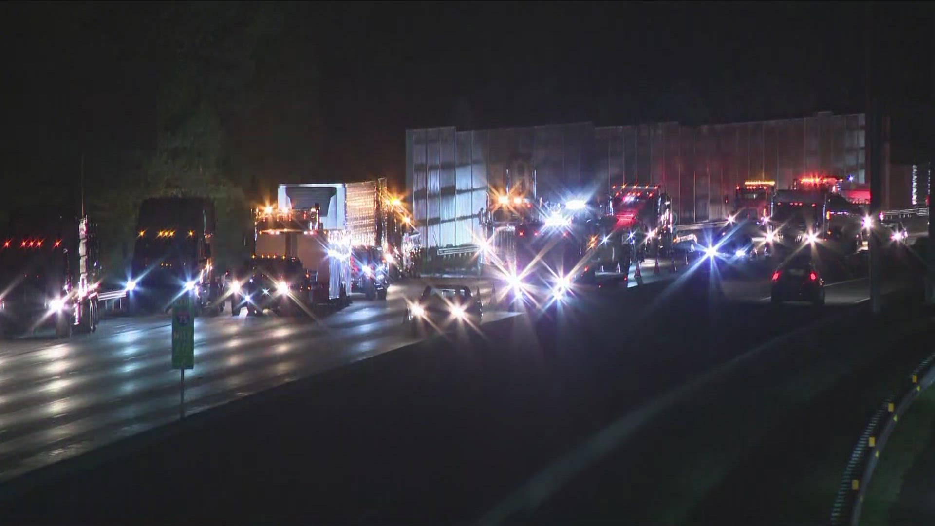 The Georgia Department of Transportation (GDOT) estimates that the road could remain closed until at least 7 a.m., but that time is tentative and subject to change.