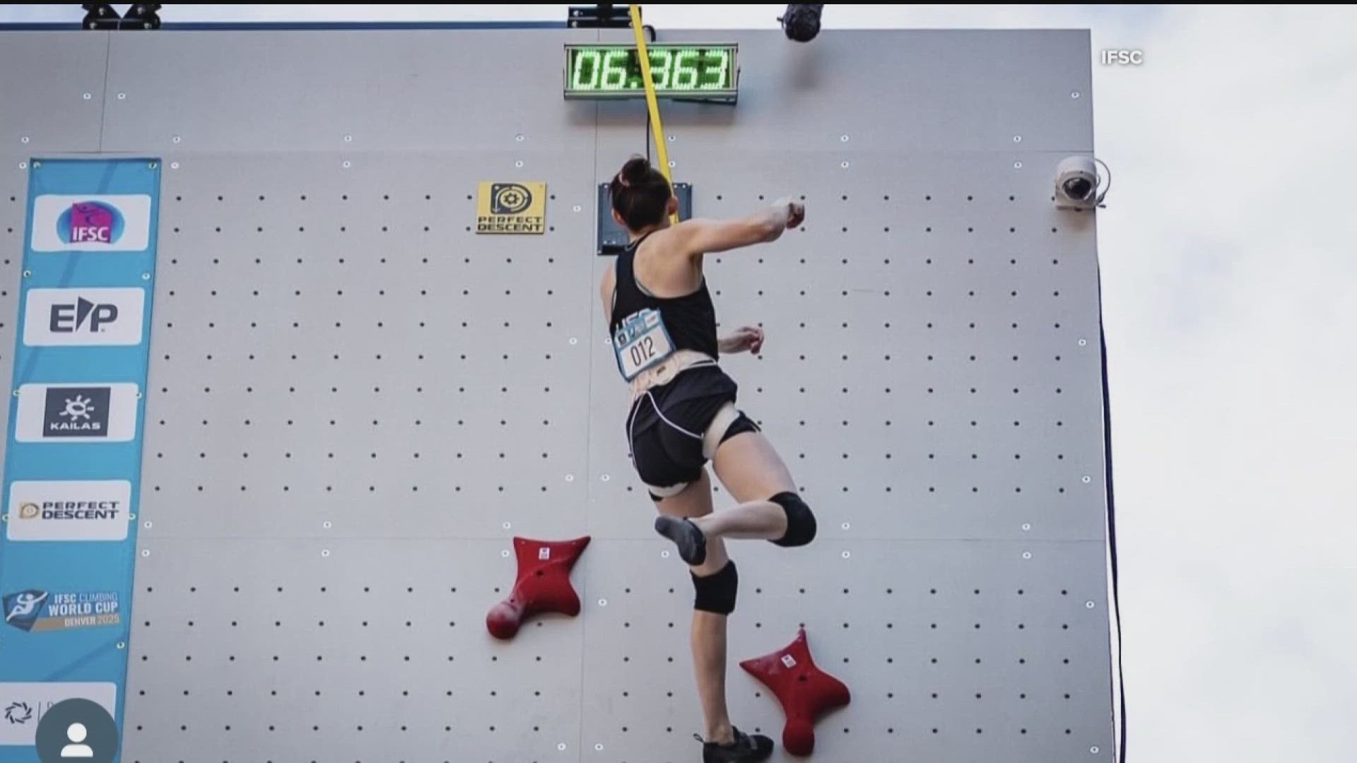 Emma Hunt, a speed climber from Woodstock, just won the gold medal at the Speed Climbing World Cup. 