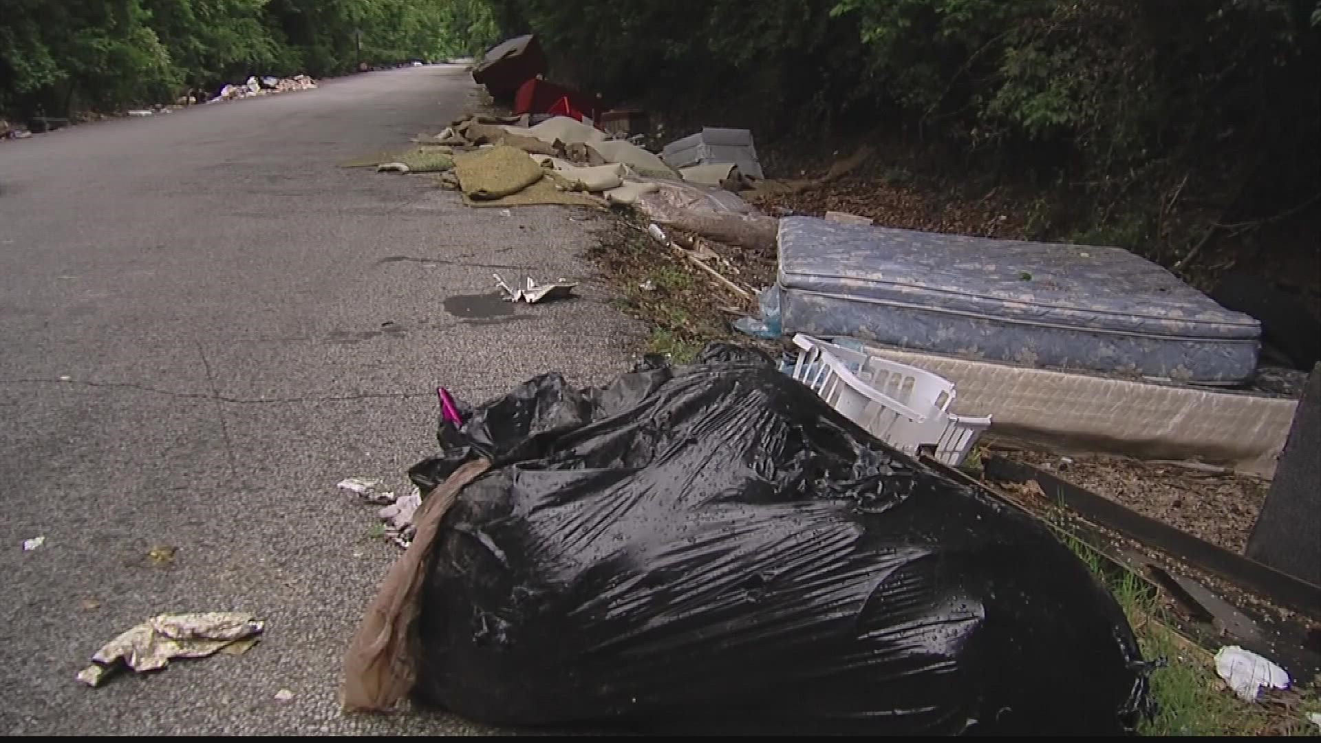 Trash is being dumped illegally in Atlanta neighborhoods, attracting rats and coyotes and raising concerns about sanitation and diseases.