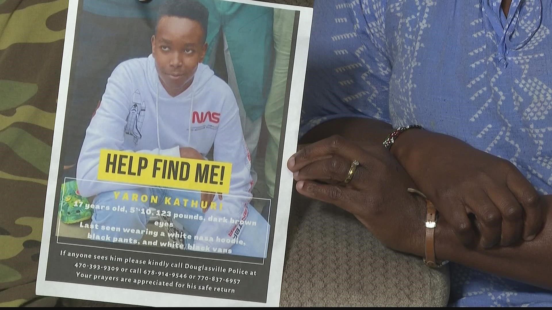 A Douglasville family said they won't give up the search for a missing teenage boy.