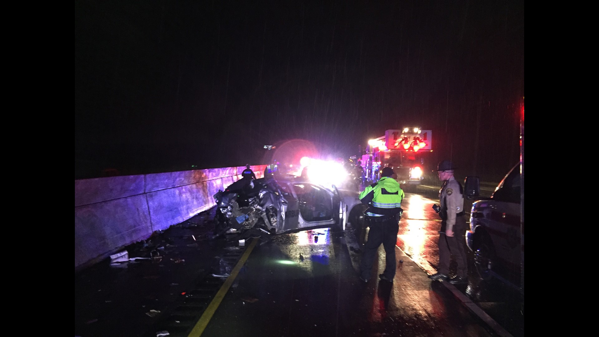 Fairburn cop survives semitruck crash that destroyed patrol car