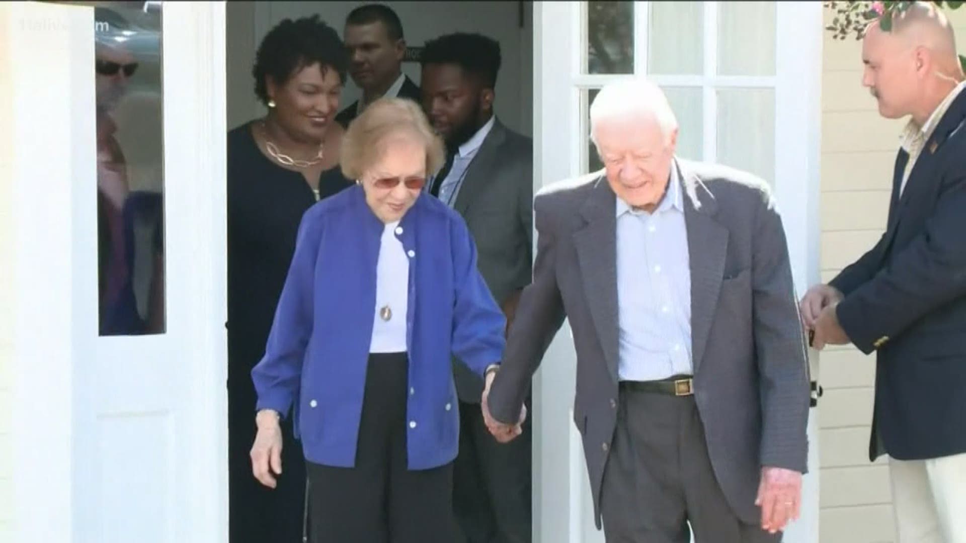 The former President was released from Phoebe Sumter Medical Center in Americus, Ga. Thursday morning where he underwent surgery after the fall on May 13.