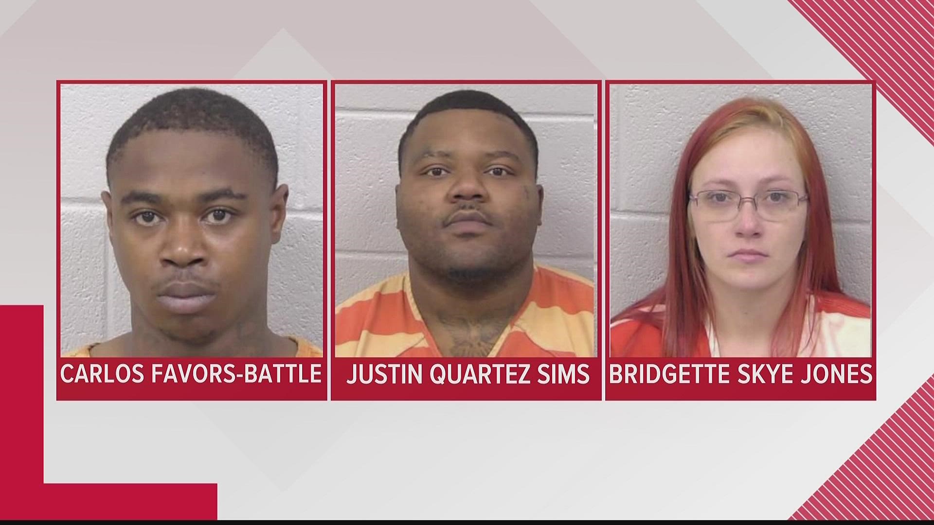 Three people were charged in connection with a robbery turned triple shooting that left three others dead last month in a Paulding County home.