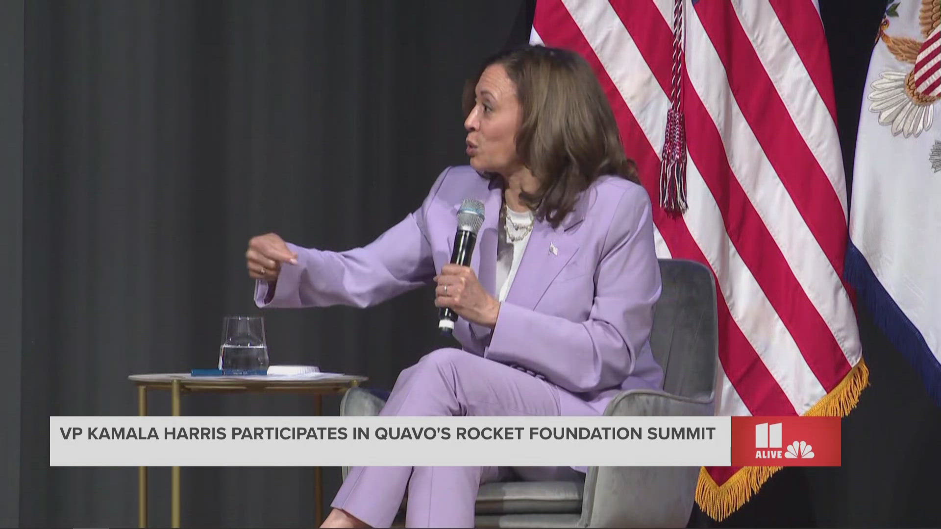 VP Kamala Harris spoke at the Rocket Foundation Summit on prioritizing mental health, especially for the youth, amid gun violence.