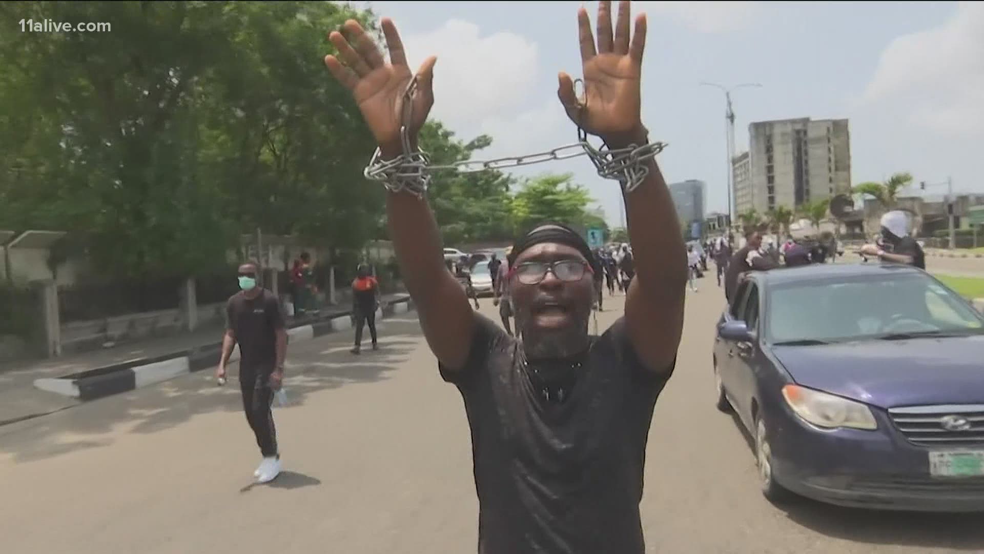 Witnesses in Lagos said several people were hurt or killed Tuesday when soldiers barricaded a toll gate and opened fire during protests calling for the end of SARS.
