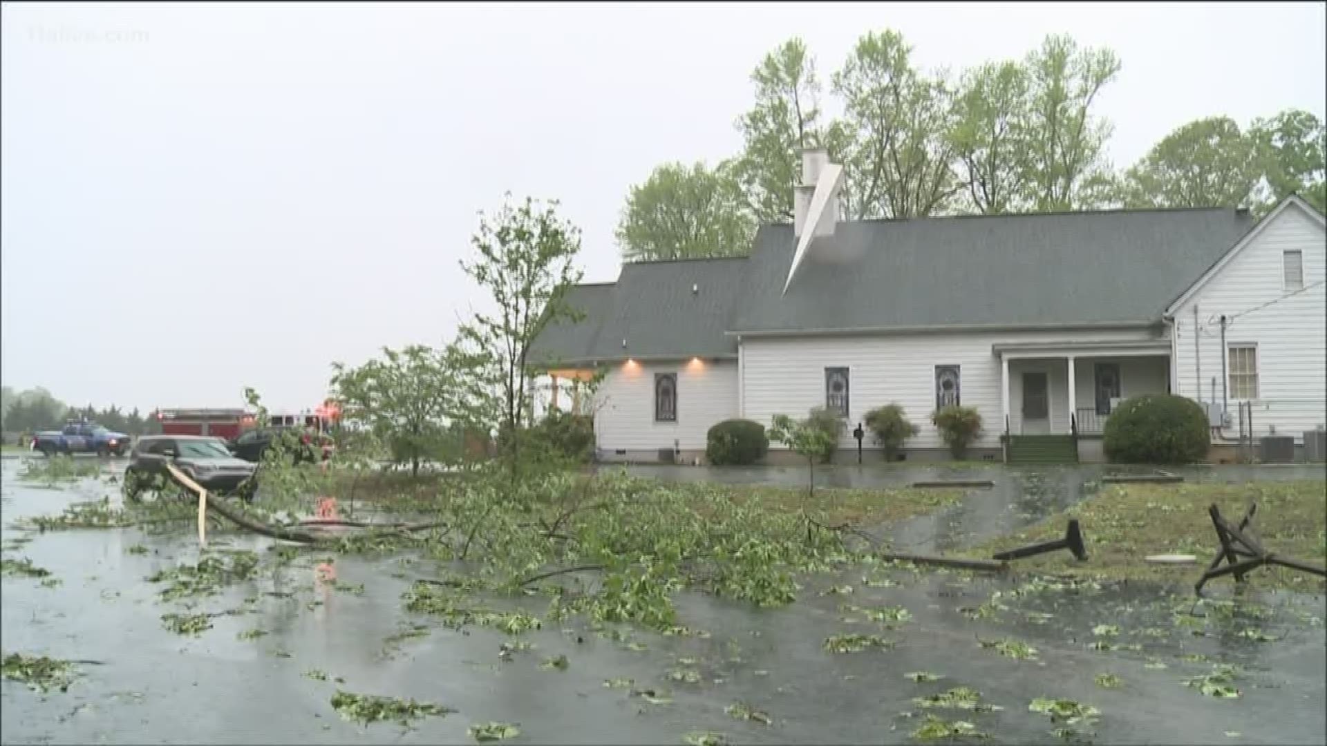 A deacon of the church said that despite tree damage and a toppled steeple, Easter services will continue as planned.