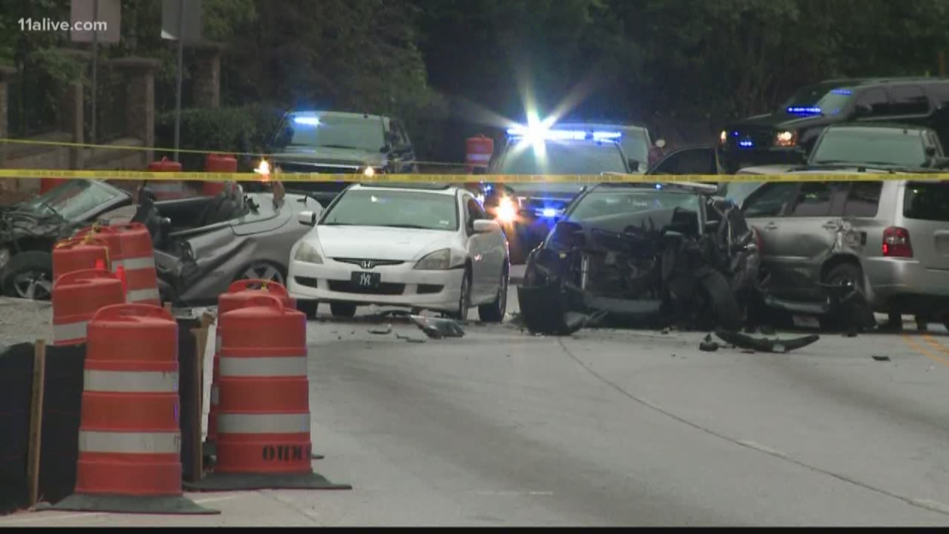 A serious multi-vehicle crash involving a DeKalb Police car was just one of multiple incidents snarling traffic in the county, Friday.