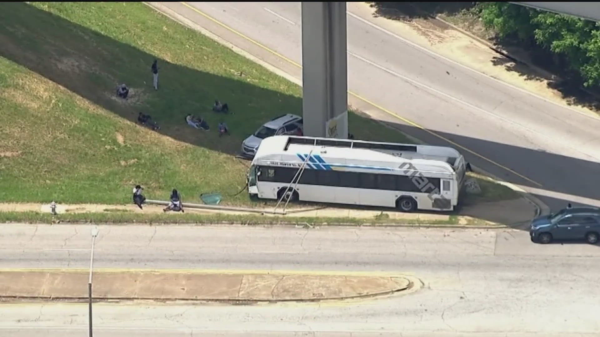 Authorities said the accident happened at Ted Turner and Whitehall Street, which is near the MARTA Garnett Station.