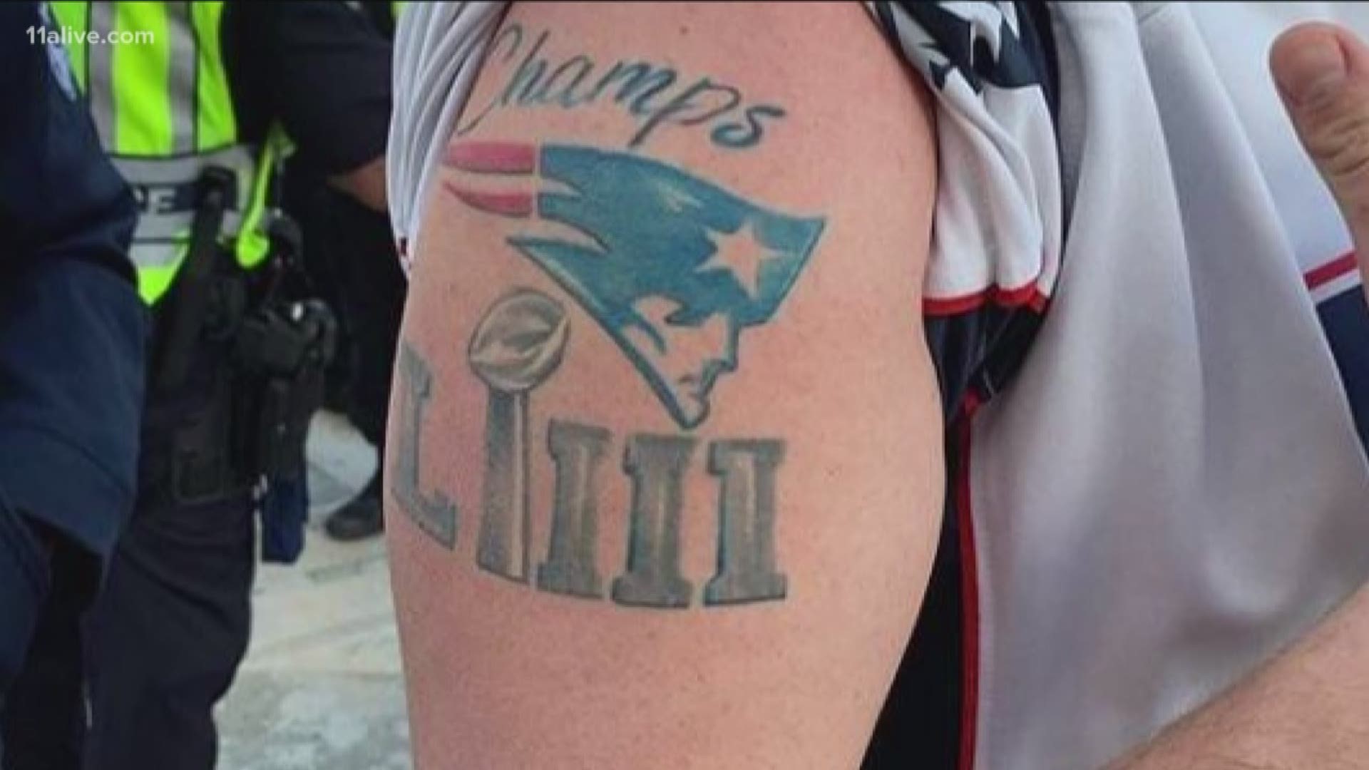 Eagles fan tattoos Super Bowl 52 prediction across his chest