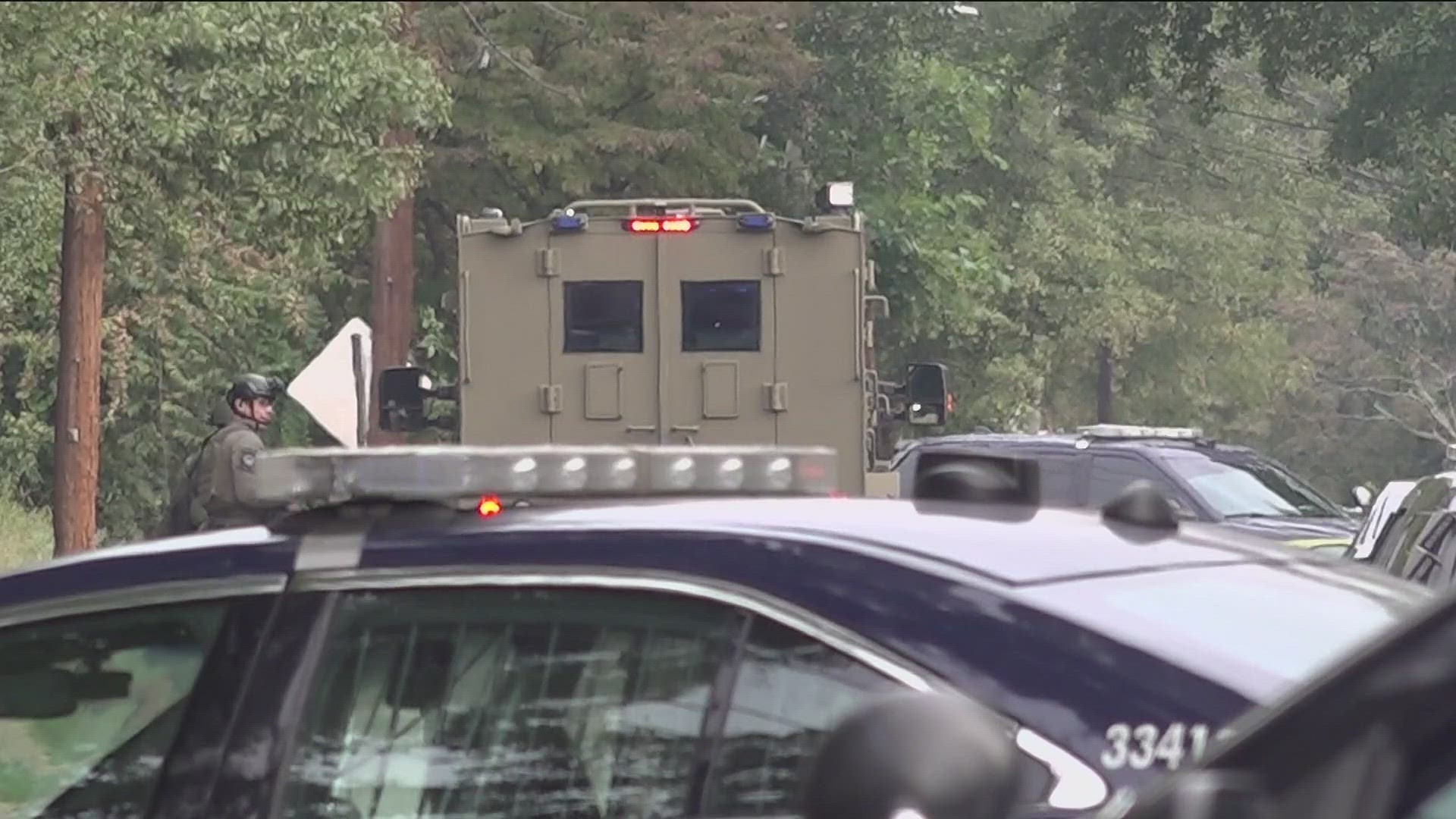 Roads were blocked off in the area, which is not far from Sylvan Hills Middle School.