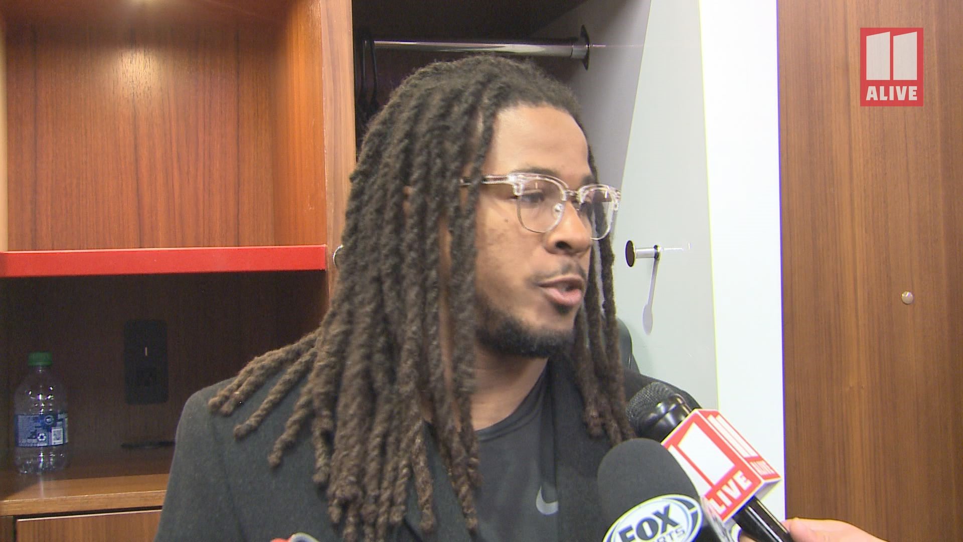 The Atlanta Falcons running back spoke to 11Alive Sports in the locker room after a win against the Jacksonville Jaguars in the team's final home game of the season.