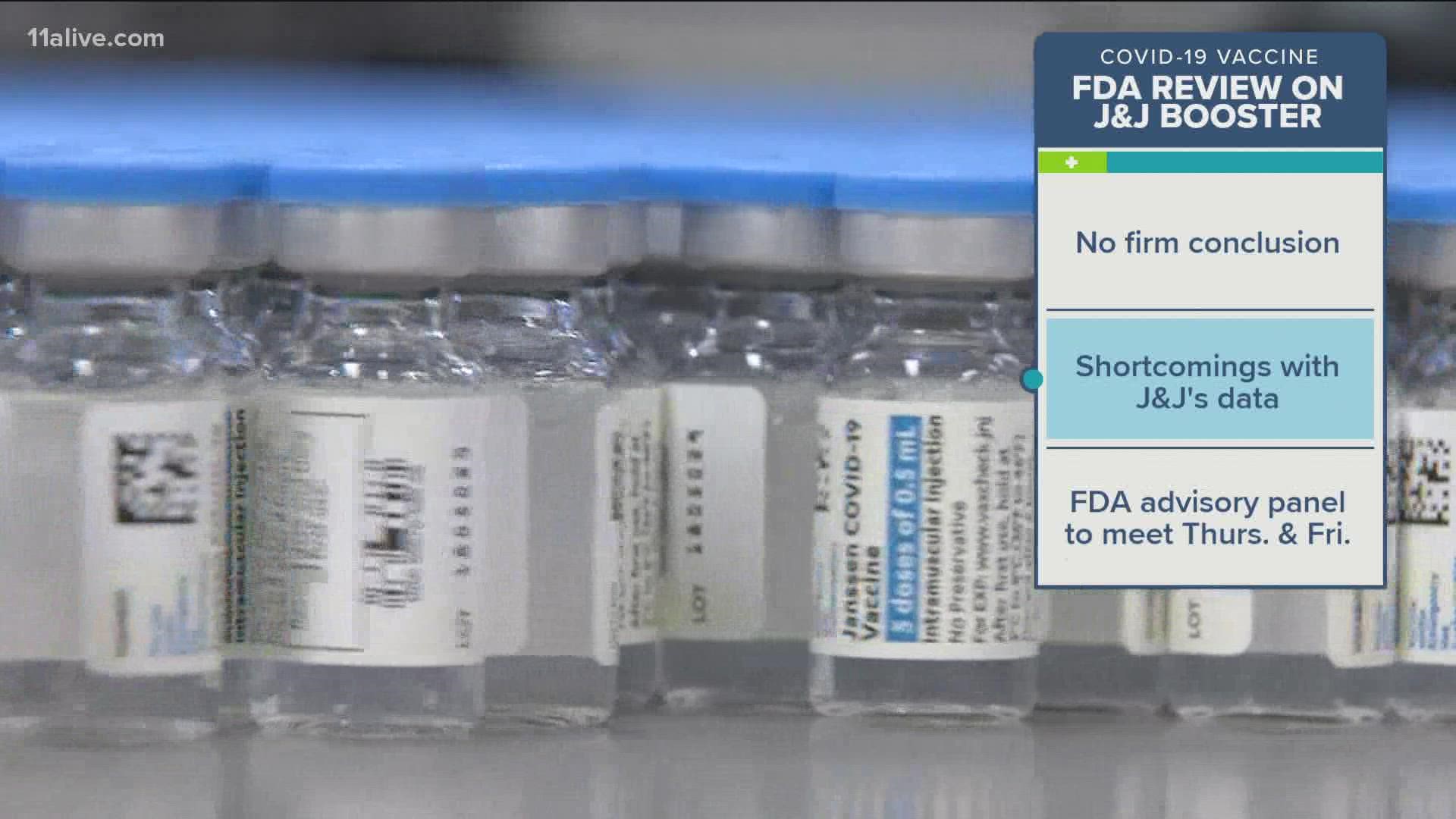 The review comes ahead of meetings Thursday and Friday when an FDA advisory panel will recommend whether or not to back booster doses of the J&J and Moderna vaccines