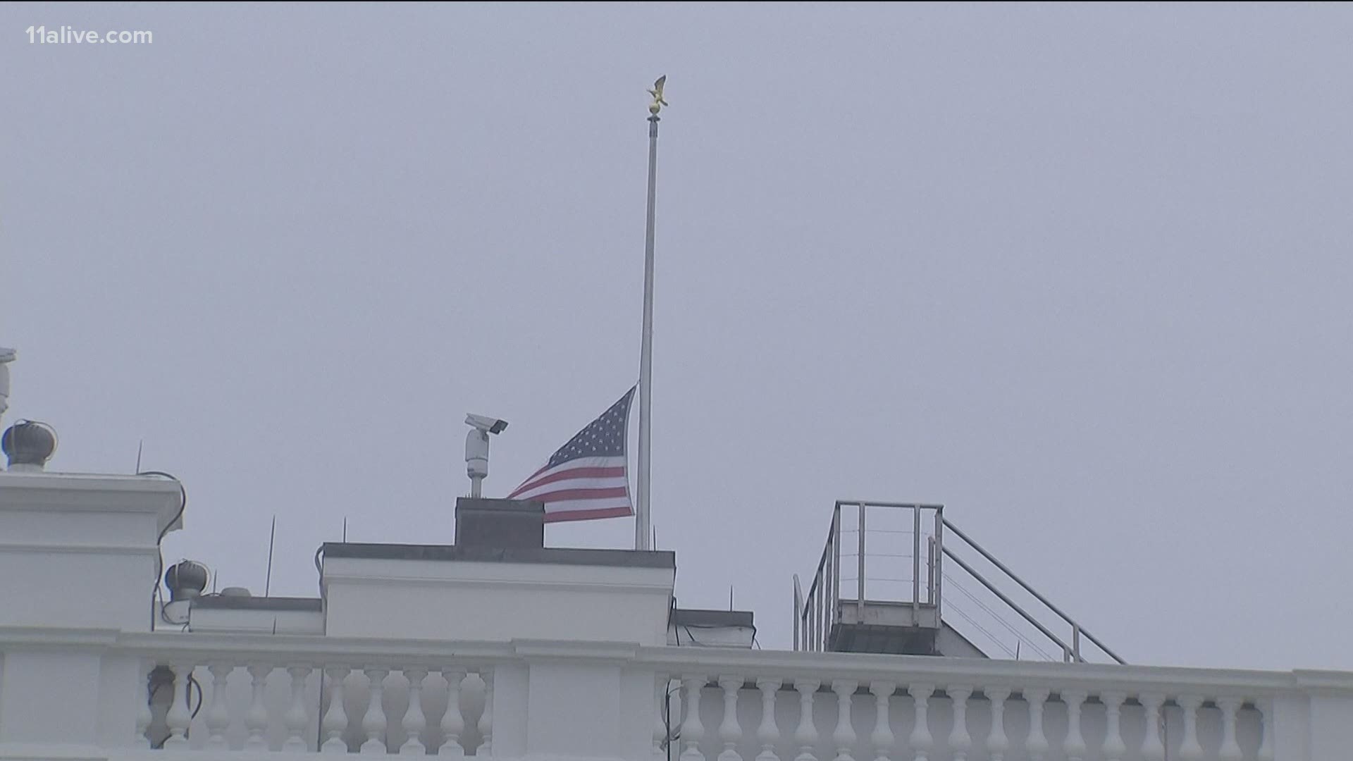 The president said in a proclamation that all U.S. flags across the country should remain at half-staff until sunset on March 22, 2021.