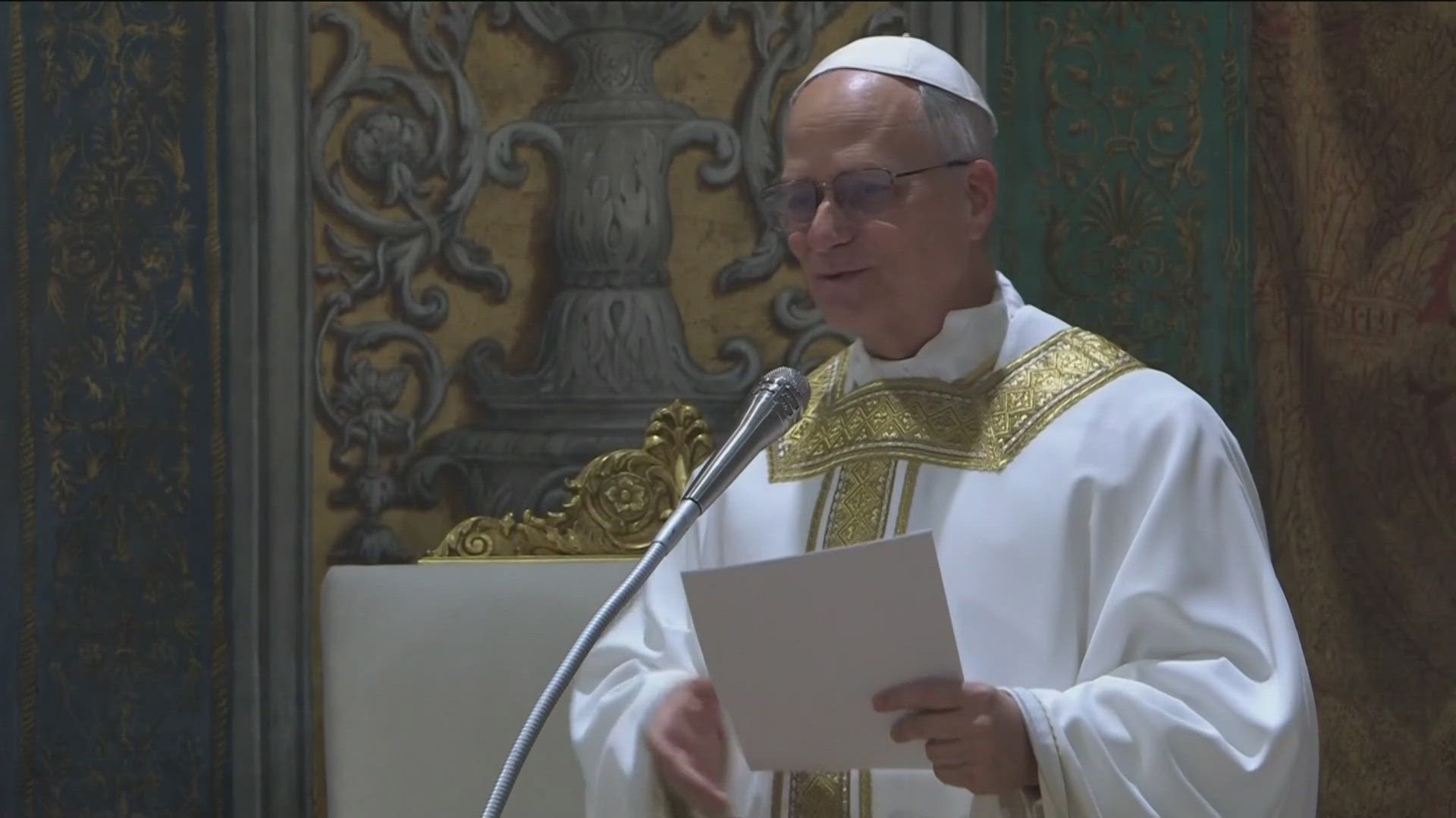 More than 100,000 people gathered to see the pope as he led his first prayer at St. Peter's Square.