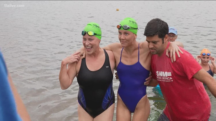Mom swims 14 miles to honor daughter