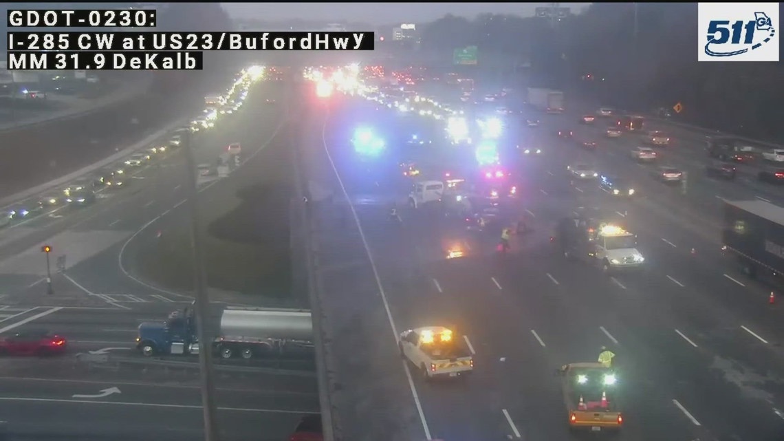 2 dead after fiery crash on I-285 EB at Buford Highway in DeKalb