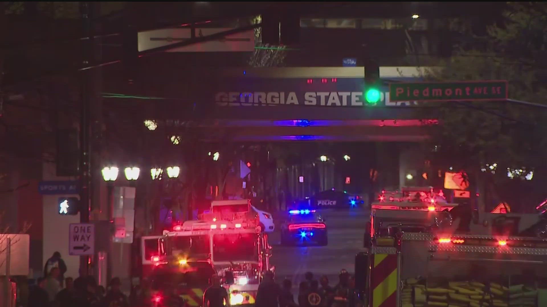 Atlanta firefighters responded to Georgia State Wednesday night after smoke was reported coming from one of its buildings.