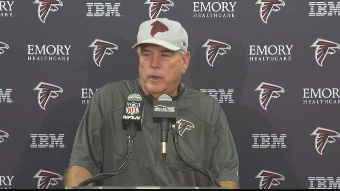 Falcons DC Dean Pees taken to hospital after colliding with player