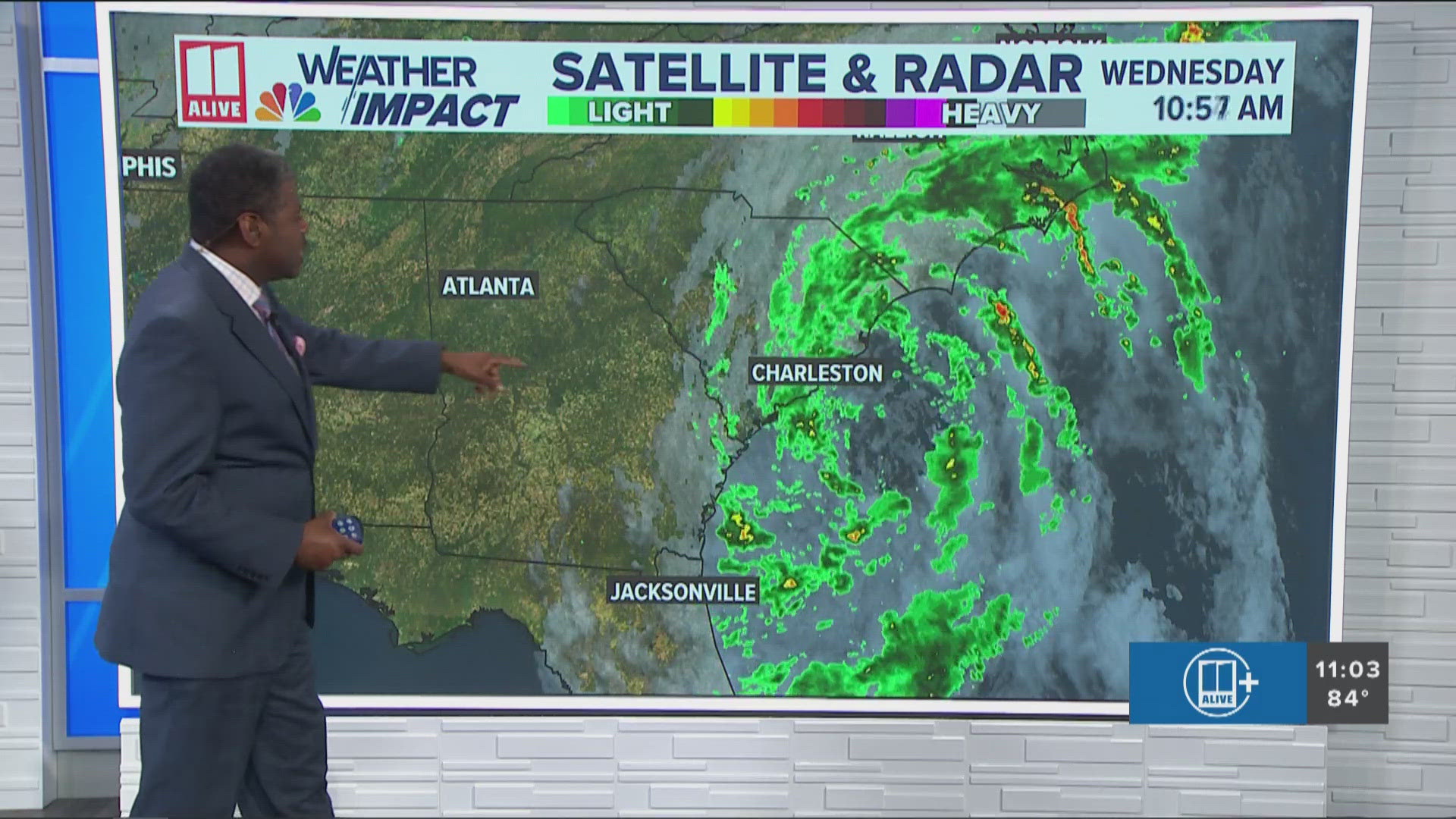 Heat and humidity will hang over metro Atlanta today as Tropical Storm Debby moves toward the Carolinas.