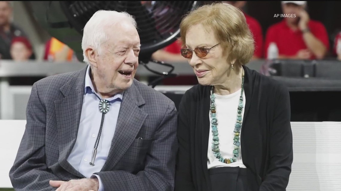 Jimmy Carter and wife, Rosalynn at Plains Peanuts Festival