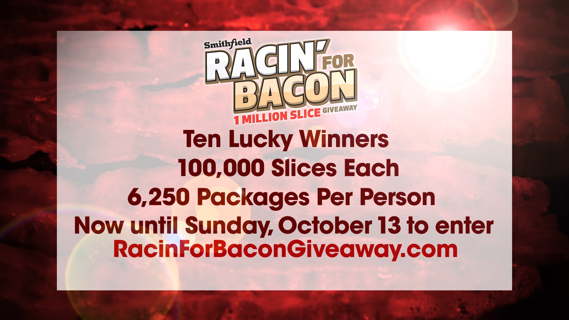 Calling all race fans and tailgate lovers! Learn about Smithfield's Racin' for Bacon 1 Million Slice Giveaway from Parker Wallace of Parker's Plate!
